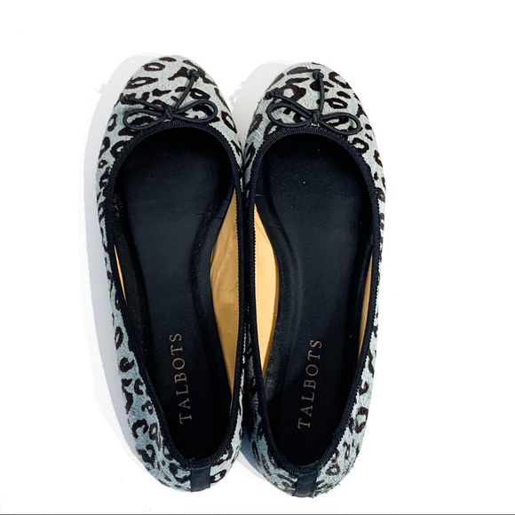 TALBOTS Leopard Bl/Gray Calf Hair Ballet Flat 6.5M - Picture 7 of 7